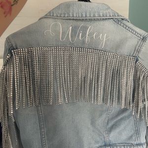 Wifey Rhinestone Jean Jacket